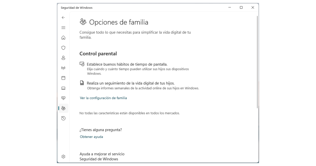 Control parental en Windows 11