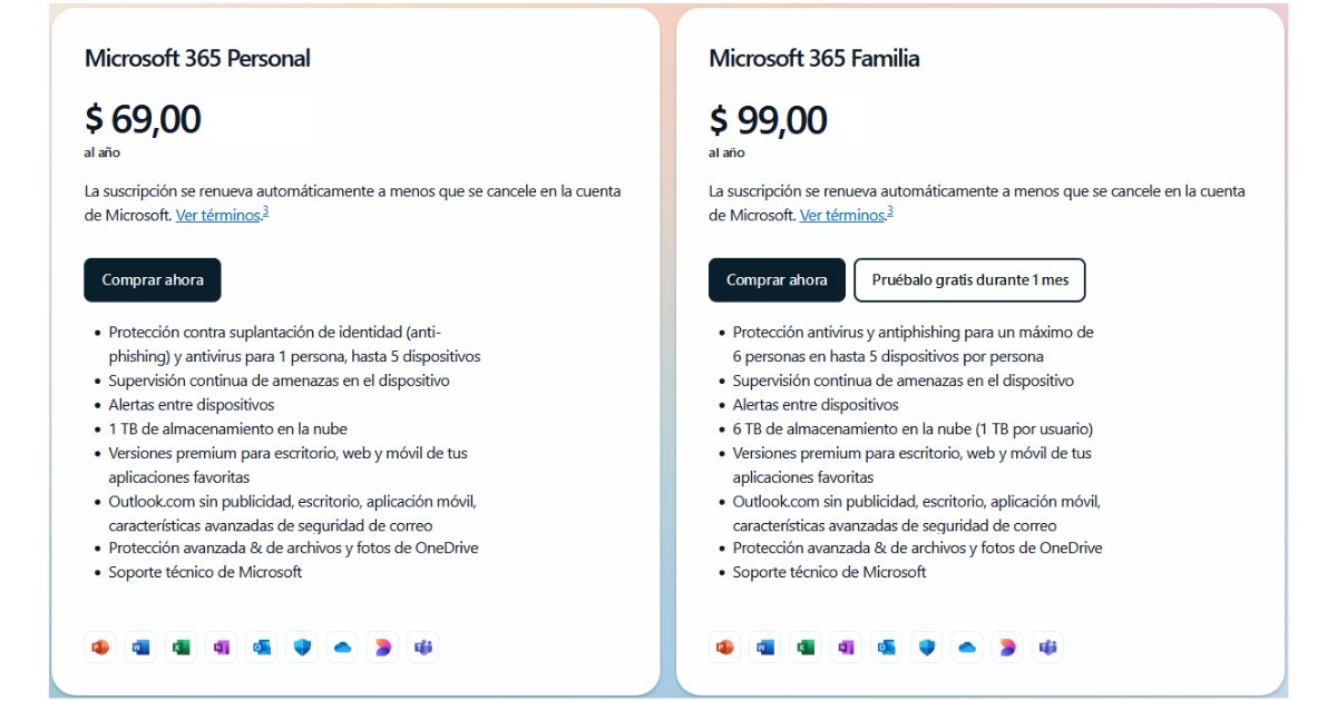 Precio de antivirus Windows Defender con Microsoft 365