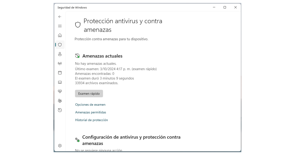 Protección antivirus de Microsoft Defender